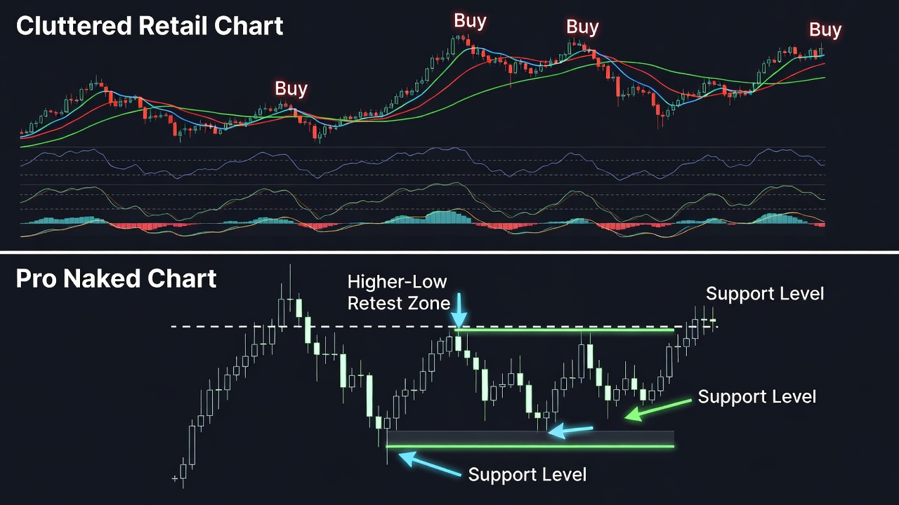 Price Action vs Indicators: Why Pros Trade Naked Charts