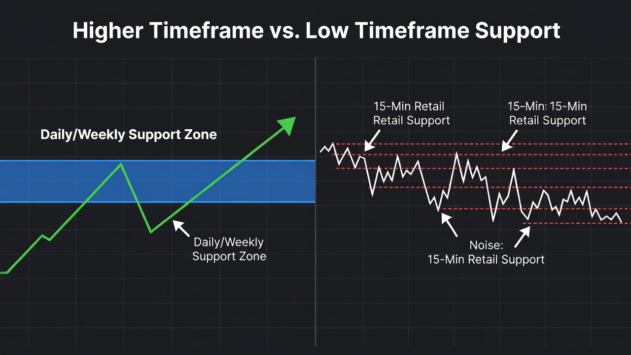 Stop Chasing 5-Minute Levels: Why Higher Timeframe S&R Always Wins