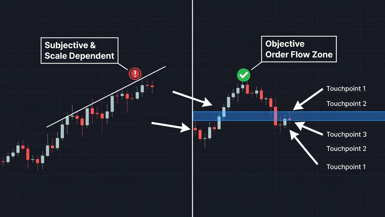 Stop Drawing Slanted Lines: Why Horizontal Levels Beat Trendlines Every Time
