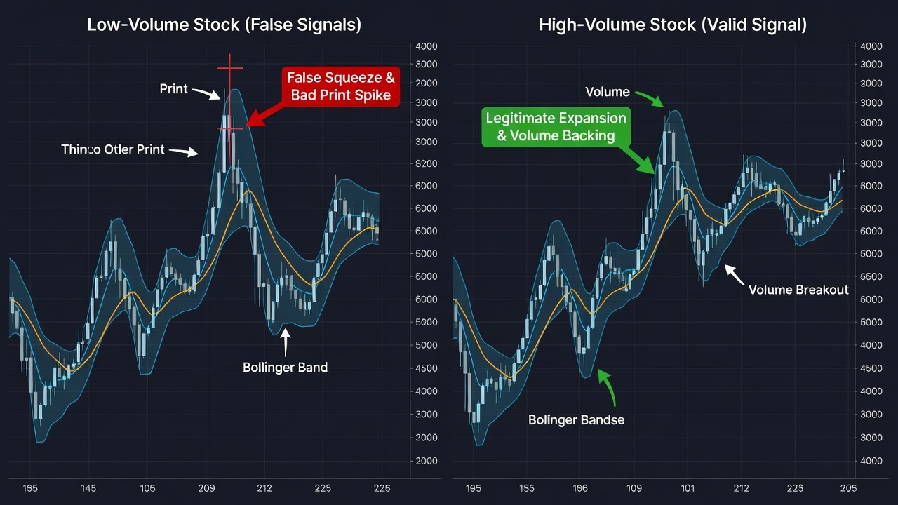 Bollinger Bands Lie to You in Low-Volume Stocks